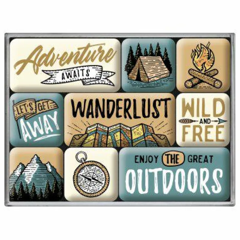 Nostalgic-Art Wand- Und Fensterdekoration>Magnet-Set (9-tlg) »Outdoor Adventure«