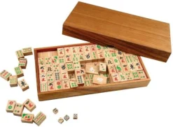 Philos Familien- Und Gesellschaftsspiele>Mah Jongg, aus Holz, mit arabischen Zahlen