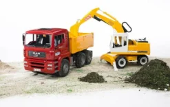 Bruder Fahrzeuge Und Fluggeräte>MAN TGA Kipper + Liebherr Schaufelbagger