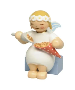 Wendt&Kühn Figuren>Margeritenengel, Sitzend, Mit Gebrannten Mandeln