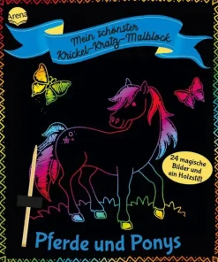 Arena Verlag Malen Und Zeichnen>Mein schönster Kricker-Kratz-Malblock. Pferde und
