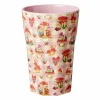 Rice A/S Melamin Und Bambus>Melamine Cup with Love Therapy Gnome Print - Tall