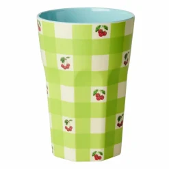 Rice A/S Melamin Und Bambus>Melamine Cup with Love Therapy Cherry Print - Tall