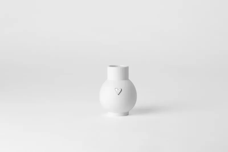 Räder Vasen>Mini-Kugelvase Herz Silber D.6,7cm H.9cm