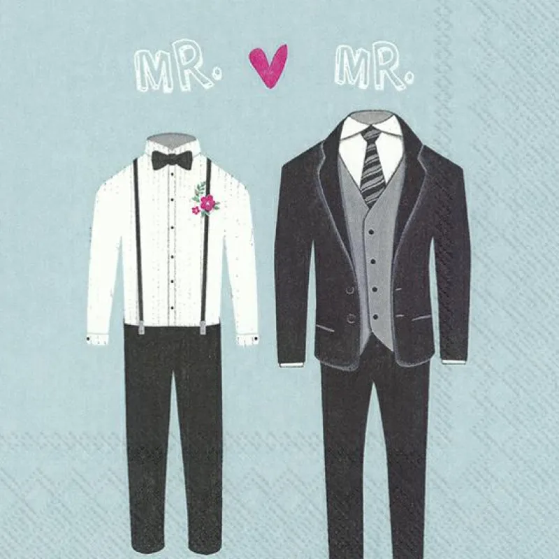 IHR Servietten Und Serviettenringe|Servietten>MR. & MR. light blue Lunch-Servietten L 874249