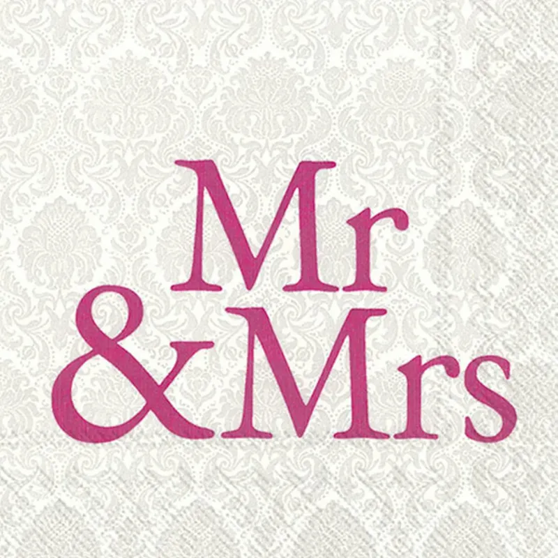 IHR Servietten Und Serviettenringe|Servietten>MR & MRS pink Lunch-Servietten L 737355
