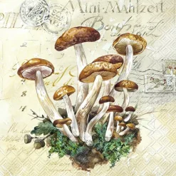 IHR Servietten Und Serviettenringe|Servietten>MUSHROOMS HARVEST cream Lunch-Servietten L 968560