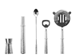 Fink Barzubehör>NASSAU/Barzubehör Set, 6tlg, Edelstahl, gehämmert