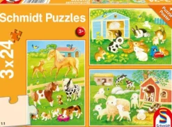 Schmidt Spiele Kinderpuzzle>Niedliche Haustiere, 3x24 Teile