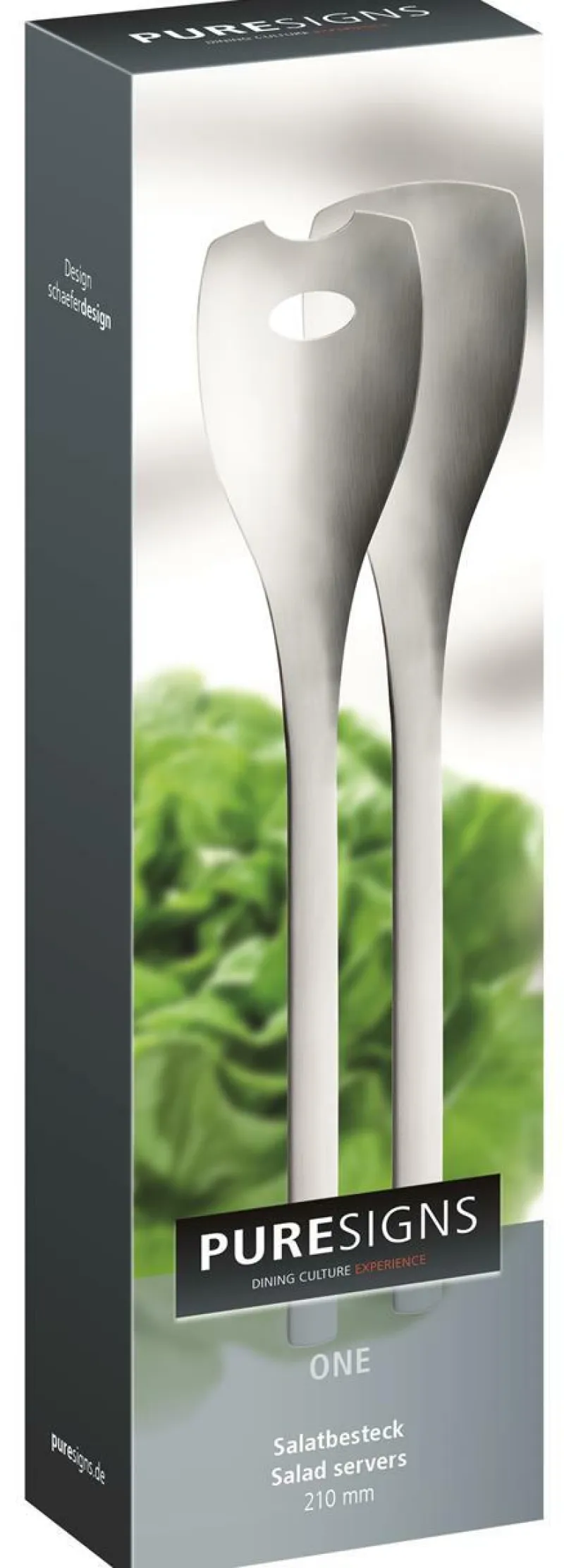 Puresigns Edelstahl Und Kunststoff>One Extra Salatbesteck 18/10 Edelstahl matt 21cm