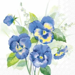 IHR Servietten Und Serviettenringe|Servietten>PANSIES BOUQUET Blue Lunch-Servietten L1032740