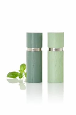 Adhoc Gewürzmühlen, Spender Und Mörser>Pfeffer- u. Salzmühle Set Textura, Dark Green&Ligh