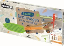 Moses Experimentieren>PhänoMINT Bausatz Rennwagen Gummimotor