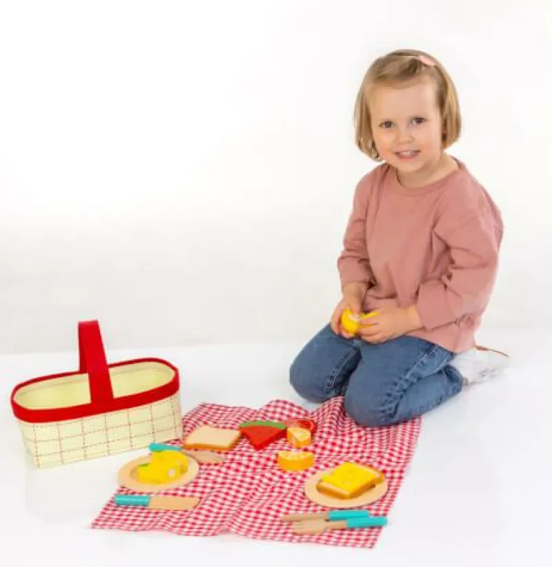 SpielMaus Kaufladen Und Spielküche>Picknick Korb, 18 Teile