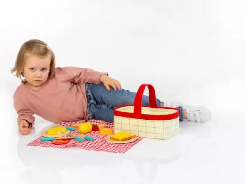 SpielMaus Kaufladen Und Spielküche>Picknick Korb, 18 Teile