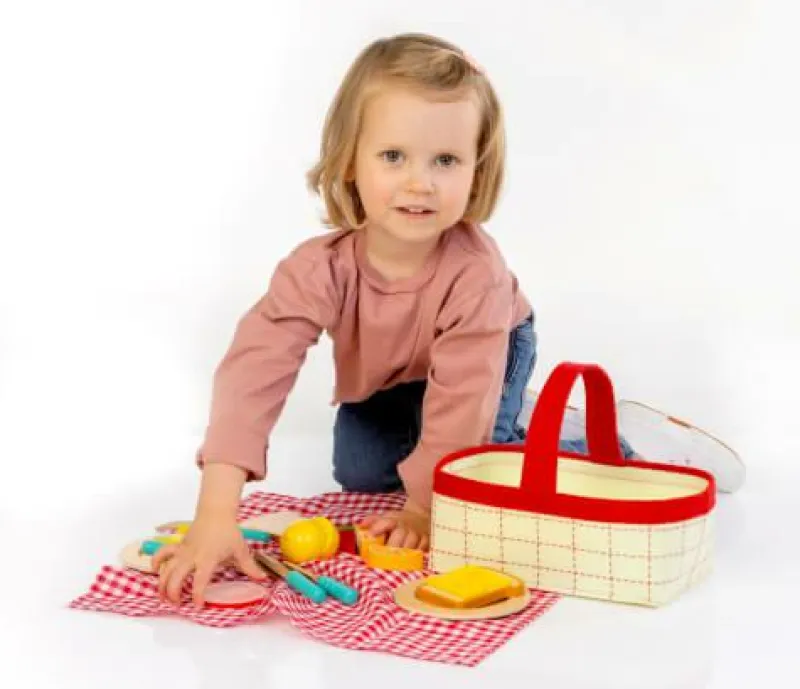 SpielMaus Kaufladen Und Spielküche>Picknick Korb, 18 Teile