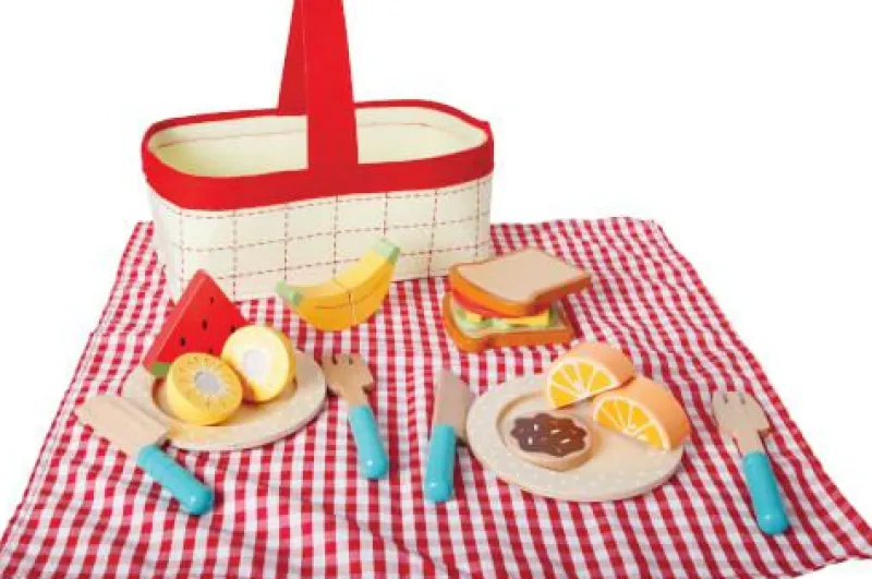 SpielMaus Kaufladen Und Spielküche>Picknick Korb, 18 Teile