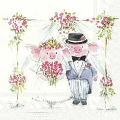 IHR Servietten Und Serviettenringe|Servietten>PIGGY WEDDING Lunch-Servietten L 857800