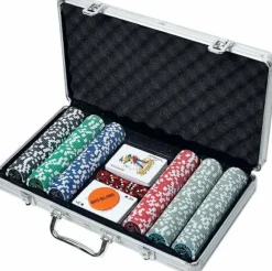 Natural Games Familien- Und Gesellschaftsspiele>Poker-Set im Aluminiumkoffer, 300 Chips