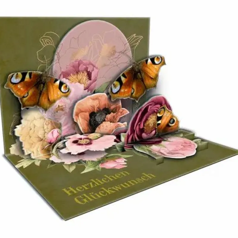 COPPENRATH SPG Karten>Pop-Up-Grußkarte Schmetterlinge - Blütenzauber