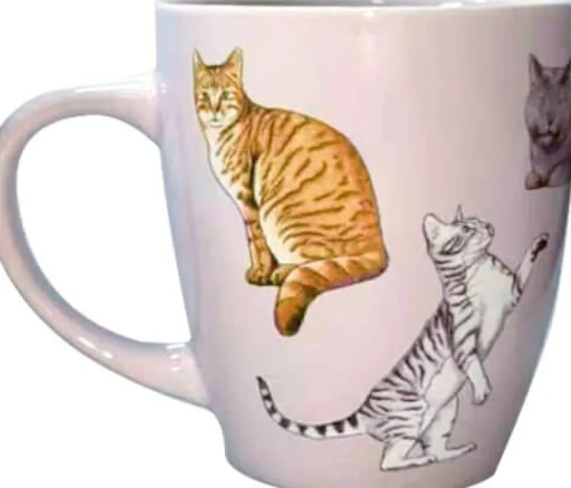 COPPENRATH SPG Henkelbecher>Porzellan-Tasse Katzen - I love cats & dogs