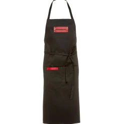 Feuermeister Grillzubehör>Premium BBQ Stoffschürze schwarz m. 2 Taschen und