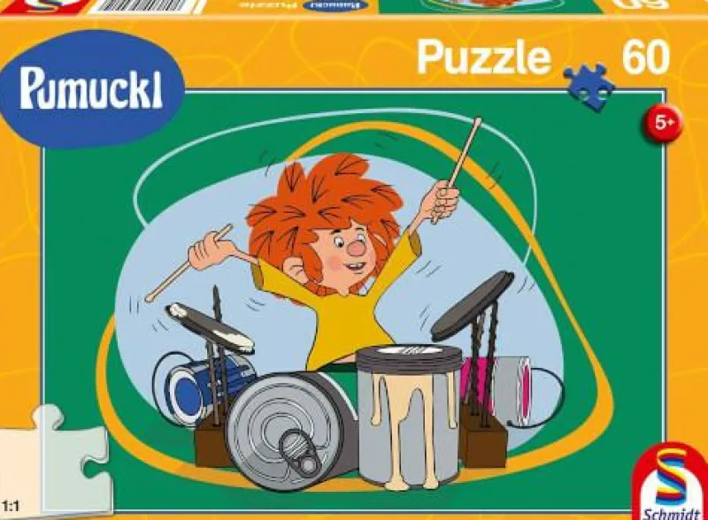 Schmidt Spiele Kinderpuzzle>Pumuckl spielt Schlagzeug, Puzzle 60 Teile