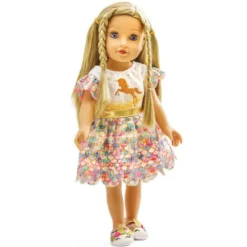 Heless GmbH Puppenzubehör>Puppen-Glitzerkleid ''Einhorn Goldy'', Gr. 35-45 c