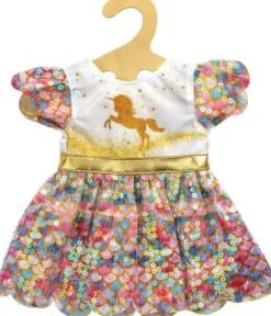 Heless GmbH Puppenzubehör>Puppen-Glitzerkleid ''Einhorn Goldy'', Gr. 28-35 c