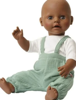 Heless GmbH Puppenzubehör>Puppen-Latzhose aus 100 % Bio-Baumwolle, salbeigrü