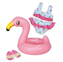 Heless GmbH Puppenzubehör>Puppen-Schwimmset Flamingo Ella, Schwimmring + Bad