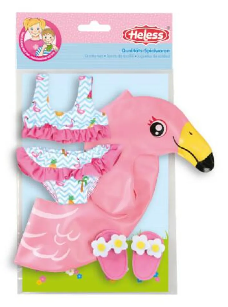 Heless GmbH Puppenzubehör>Puppen-Schwimmset Flamingo Ella, Schwimmring + Bad
