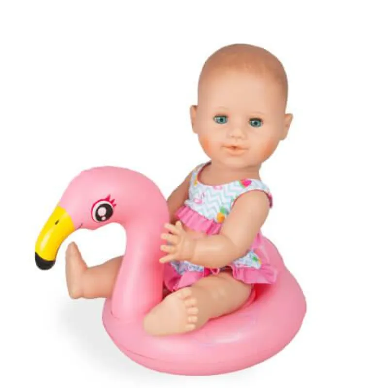 Heless GmbH Puppenzubehör>Puppen-Schwimmset Flamingo Ella, Schwimmring + Bad