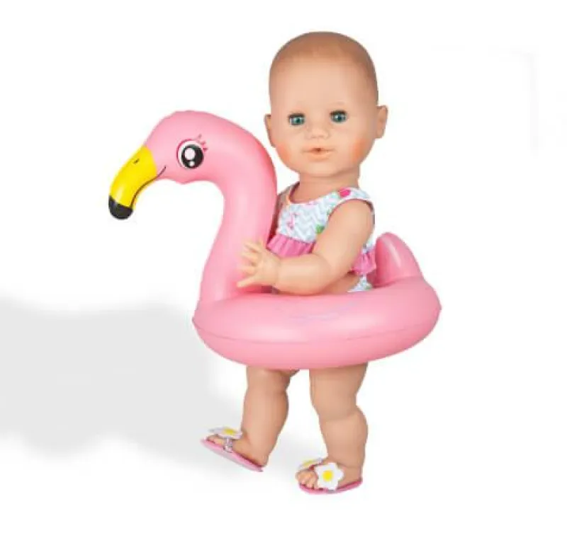 Heless GmbH Puppenzubehör>Puppen-Schwimmset Flamingo Ella, Schwimmring + Bad