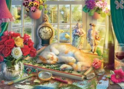 Schmidt Spiele Erwachsenenpuzzle>Puzzlezeit mit Katze - Puzzle 1000 Teile