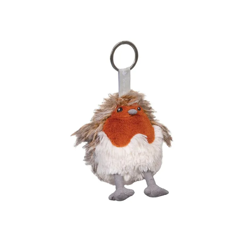 Wrendale Desings Ltd Schlüssselkasten Und Schlüsselanhänger>Robin Plush Keyring Rotkelchen