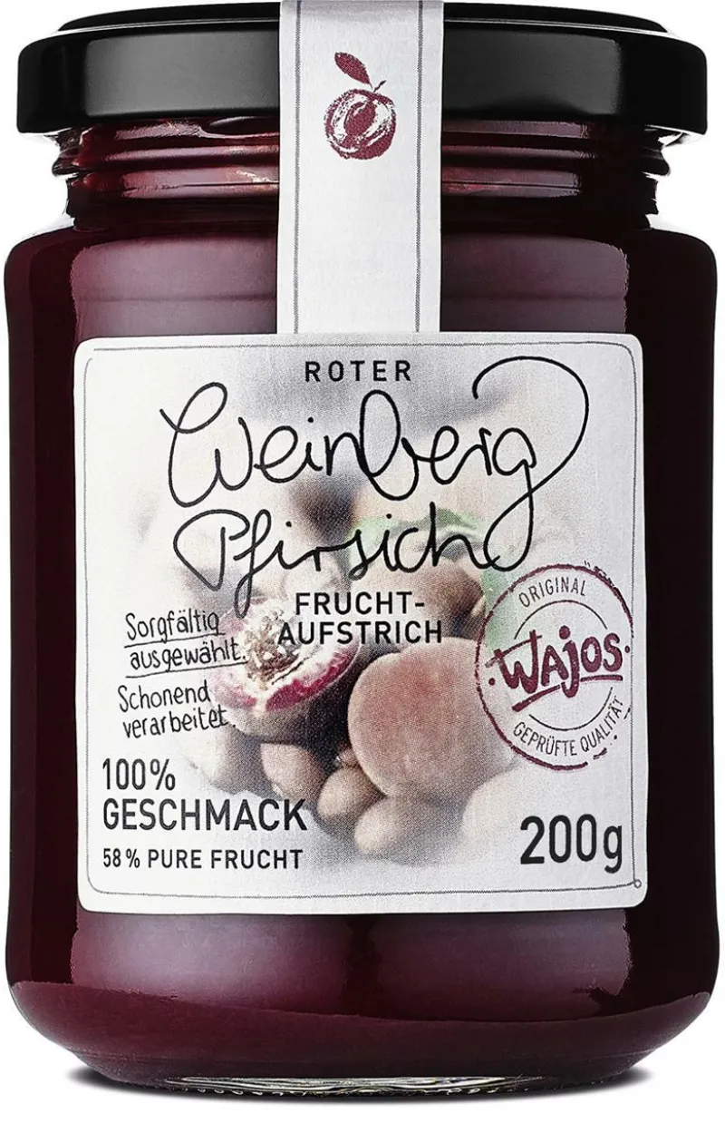 Wajos Gewürze Und Saucen>Roter Weinbergpfirsich Fruchtaufstrich 195g