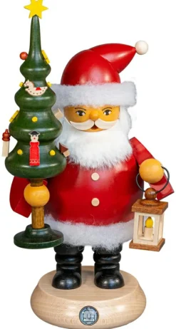 Müller GmbH Dekoration>Räuchermann Weihnachtsmann mit Baum 13x23cm