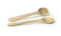 Continenta Edelstahl Und Kunststoff>Salatbesteck 3-Zack Gummibaumholz 31cm