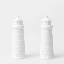 Räder Weiß>Salz & Pfeffer Streuer-Set „Leuchtturm", Ø:4,H.10c