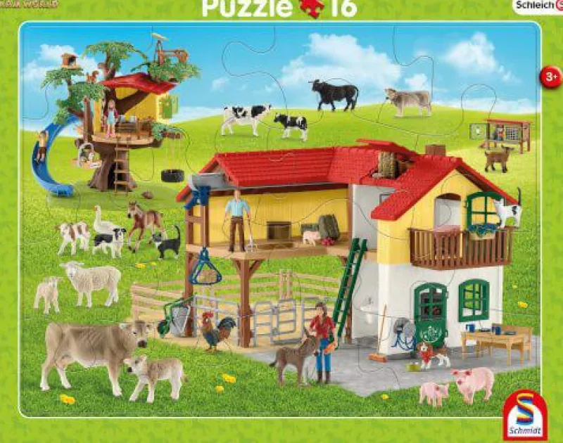 Schmidt Spiele Kleinkindpuzzle|Spielen>Schleich - Rahmenpuzzle 16T/24Teile