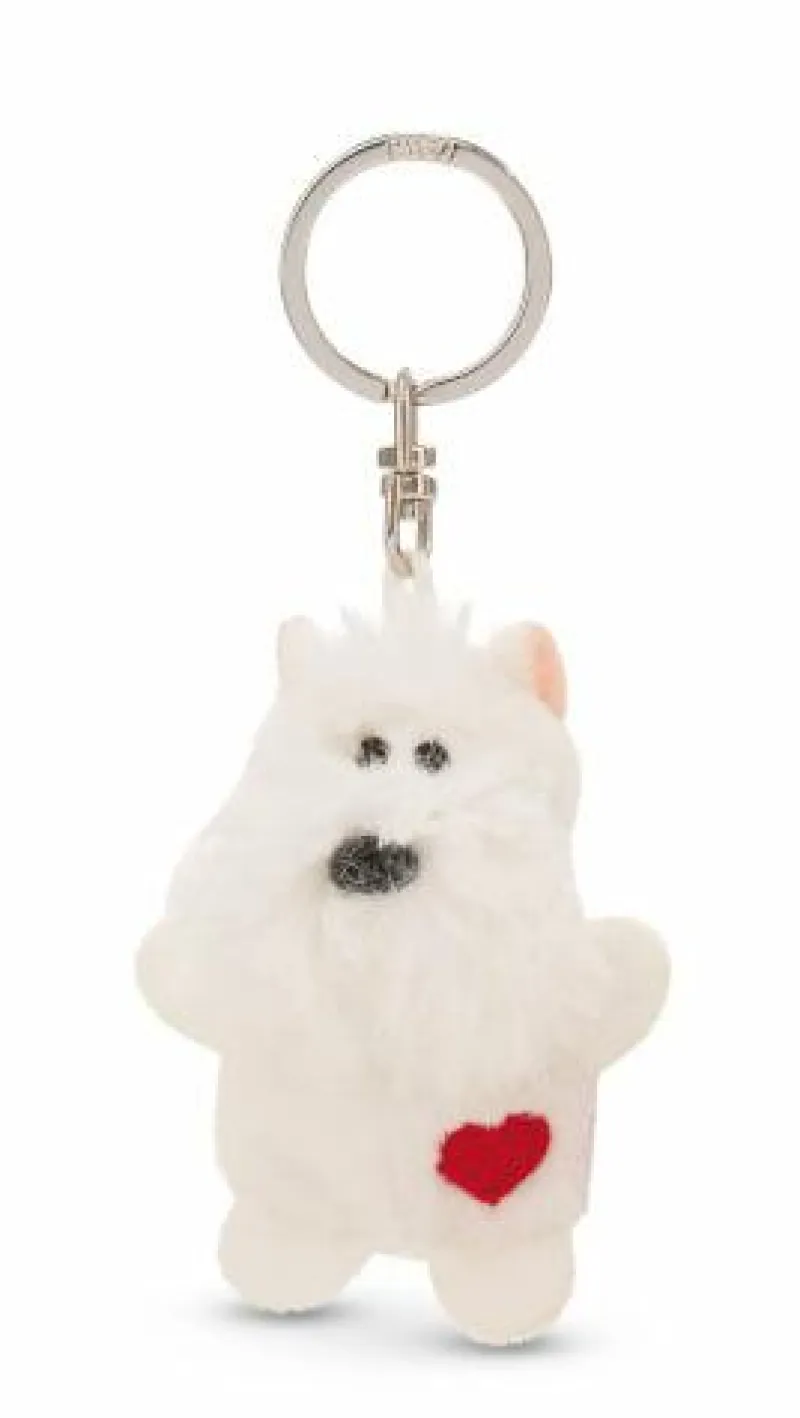 NICI Schlüssselkasten Und Schlüsselanhänger>Schlüsselanhänger - Hund weiß mit Herz 5 cm