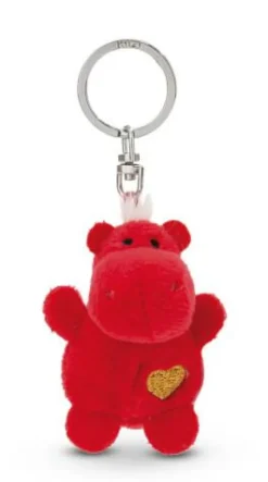 NICI Schlüssselkasten Und Schlüsselanhänger>Schlüsselanhänger - Nilpferd rit mit Herz 5 cm