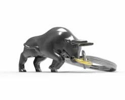Romanowski Design Schlüssselkasten Und Schlüsselanhänger>Schlüsselanhänger Bull with Ring schwarz/gold matt