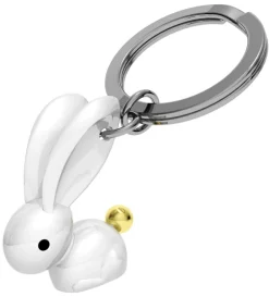 Romanowski Design Schlüssselkasten Und Schlüsselanhänger>Schlüsselanhänger Bunny, weiß mit goldenem Schwanz