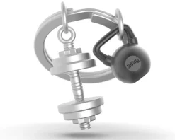 Romanowski Design Schlüssselkasten Und Schlüsselanhänger>Schlüsselanhänger Fitness chrom,titanfarben