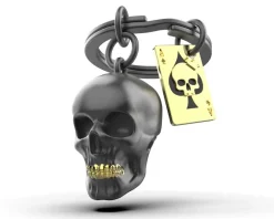 Romanowski Design Schlüssselkasten Und Schlüsselanhänger>Schlüsselanhänger Skull, schwarz & gold