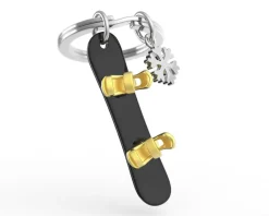 Romanowski Design Schlüssselkasten Und Schlüsselanhänger>Schlüsselanhänger Snowboard, schwarz & gold