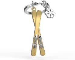 Romanowski Design Schlüssselkasten Und Schlüsselanhänger>Schlüsselanhänger Wintersport gold & chrom