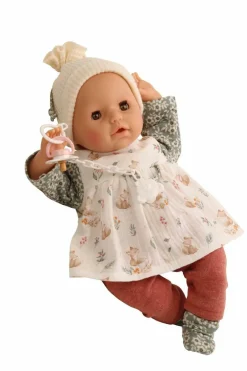 Schildkröt-Puppen Spielpuppen>Schnullerbaby "Amy" Kleidung rot/grün/weiß, Gr.45c